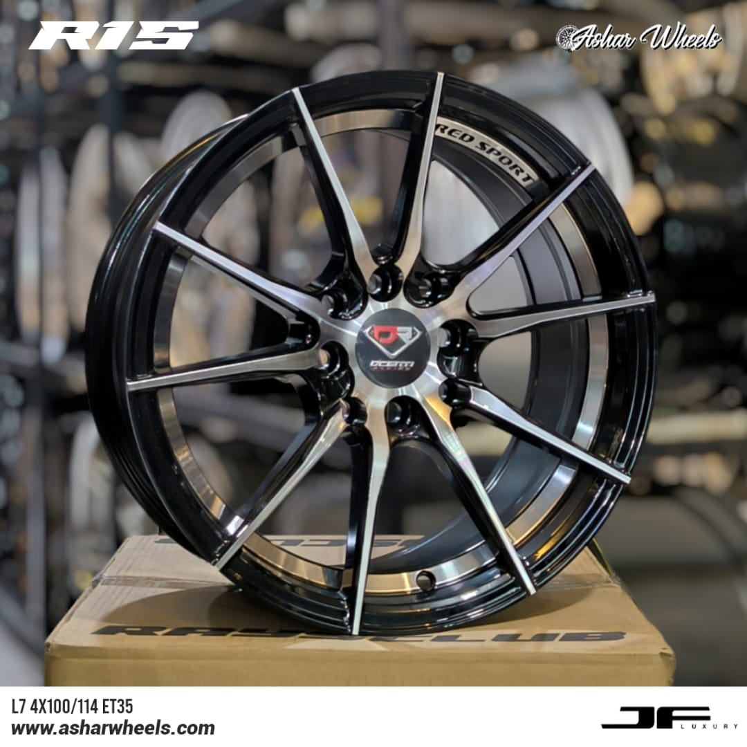 Velg JF Luxury R15 Hitam Mesin 4×100/114 ET35 – AsharWheels